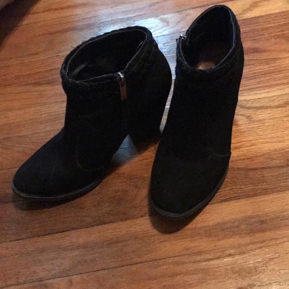 Black suede booties